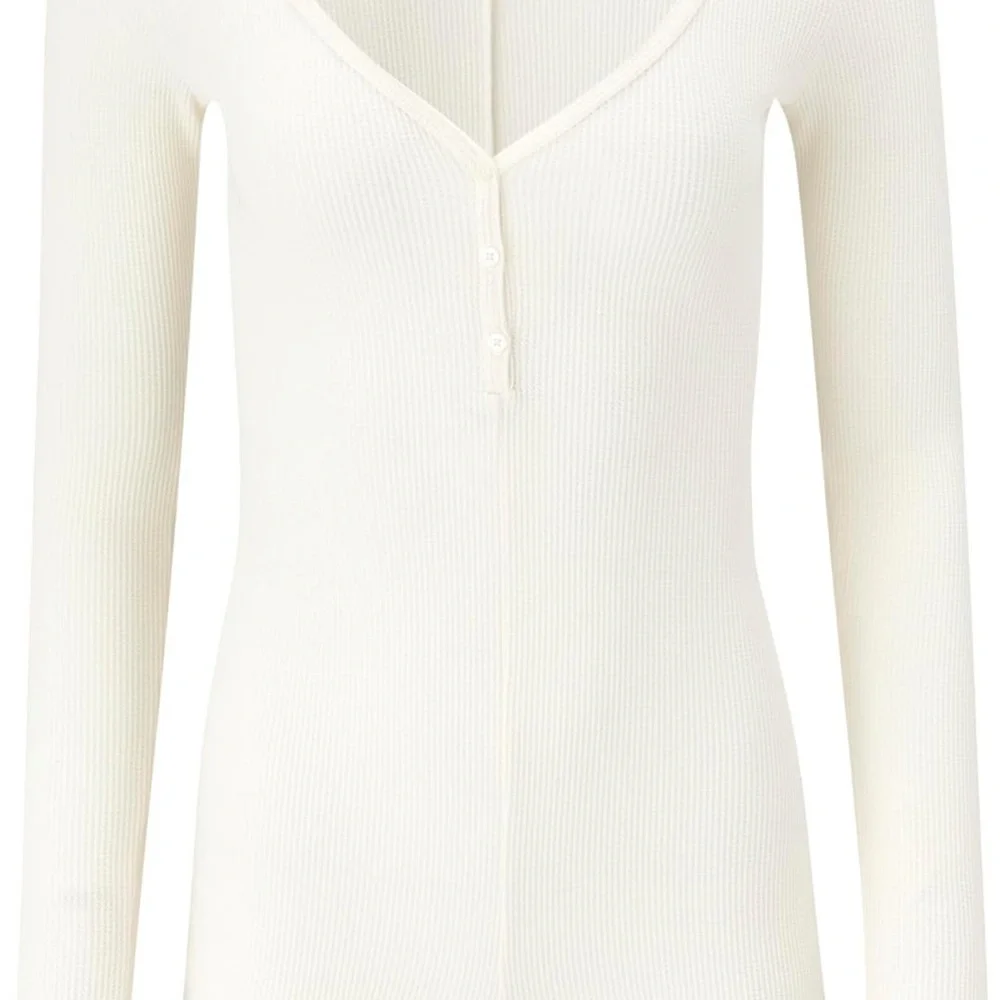 Women's White Ribbed Top - Picture 1 of 9